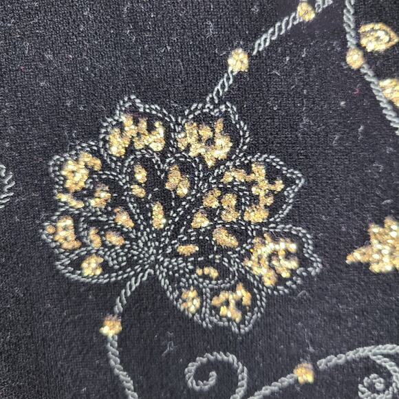 RK Evening Womens Black Metallic Gold Velvet Button Jacket SZ 22W Whimsigoth VTG - Picture 8 of 11